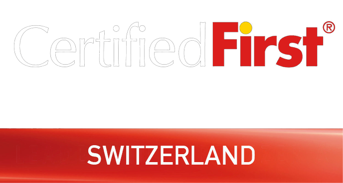 Logo mit der Marke „CertifiedFirst“ in einer modernen, stilisierten Schriftart über einem markanten roten Banner mit dem Text „SWITZERLAND“, das das Engagement der Frey Auto AG für herausragende Leistungen im Bereich Automobildienstleistungen repräsentiert, darunter MFK-Inspektionen, Reifenservice, umfassende Fahrzeugwartung und -reparaturen, Karosseriearbeiten und professionelle Autowäsche. Spezialisiert auf renommierte Marken wie Toyota, Lexus und Suzuki im Verkauf und Service.